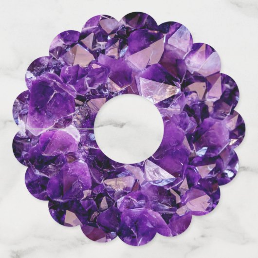 Paarse Amethyst Crystal Geode Pareltjes Labels van (Voorkant)