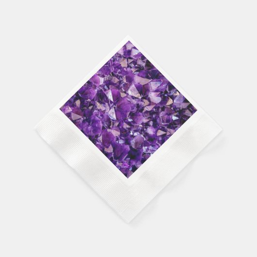 Paarse Amethyst Crystal Geode Pareltjes Papier Nap Servet (Hoek)