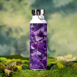 Paarse Amethyst Crystal Geode Pareltjes Waterflesj Waterfles