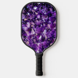 Paarse Amethyst Crystal Geode Pickle Ball Paddle
