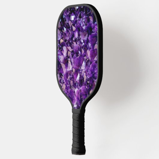 Paarse Amethyst Crystal Geode Pickle Ball Paddle (Links)