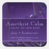 Paarse Amethyst Crystal Luxe Product Label (Voorkant)