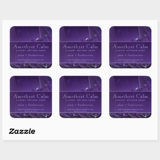 Paarse Amethyst Crystal Luxe Product Label (Vel)