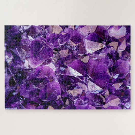 Paarse Amethyst Crystal Pareltjes Expert Jigzaag P Legpuzzel (Horizontaal)