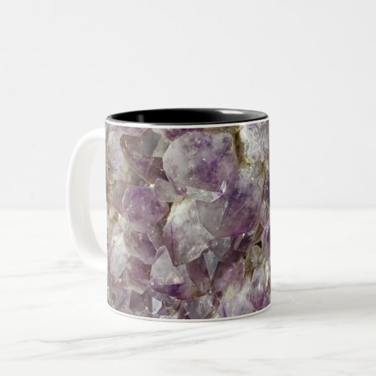 Paarse Amethyst Crystal Stone Art Mok (Voorkant links)