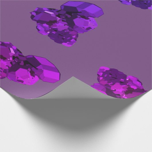 Paarse Amethyst Crystal Stone Paper Cadeaupapier (Hoek)