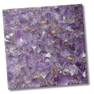 Paarse Amethyst Crystal Stone Print Tegeltje