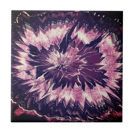 Paarse Amethyst Crystal Tegeltje (Voorkant)