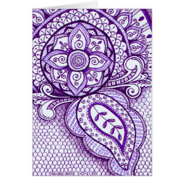 Paarse Amethyst Damask Indian Mandala Blank binnen