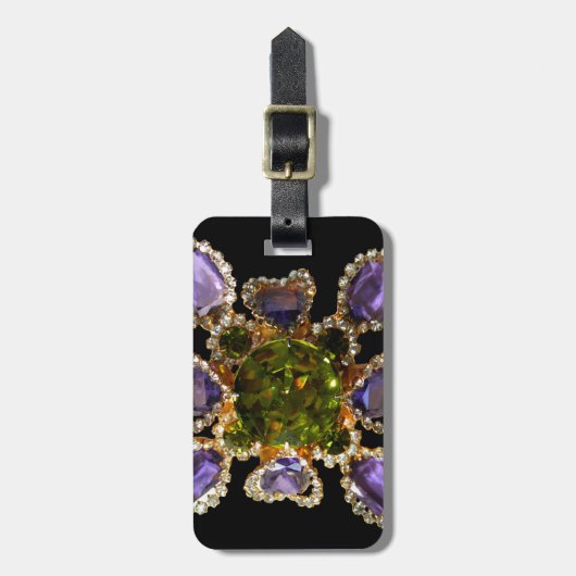 Paarse Amethyst Diamonds Bagagelabel (Voorkant verticaal)