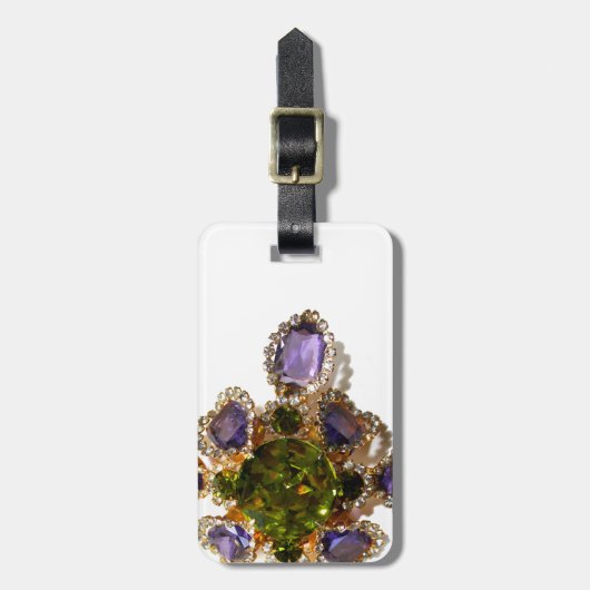 Paarse Amethyst Diamonds Bagagelabel (Voorkant verticaal)