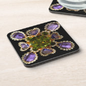 Paarse Amethyst Diamonds Bier Onderzetter (Linkerzijde)