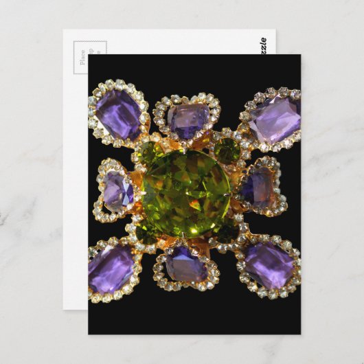 Paarse Amethyst Diamonds Briefkaart (Voorkant / Achterkant)