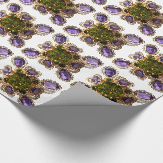 Paarse Amethyst Diamonds Cadeaupapier (Hoek)