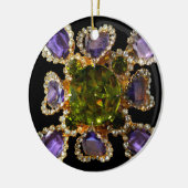 Paarse Amethyst Diamonds Keramisch Ornament (Links)
