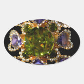 Paarse Amethyst Diamonds Ovale Sticker (Voorkant)
