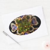 Paarse Amethyst Diamonds Ovale Sticker (Envelop)