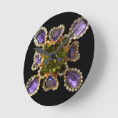 Paarse Amethyst Diamonds Ronde Klok (Hoek)