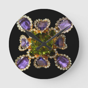 Paarse Amethyst Diamonds Ronde Klok