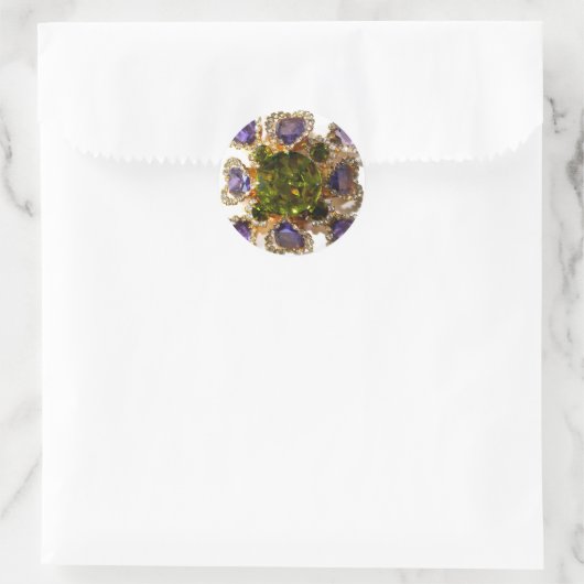 Paarse Amethyst Diamonds Ronde Sticker (Tas)
