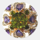 Paarse Amethyst Diamonds Ronde Sticker (Voorkant)