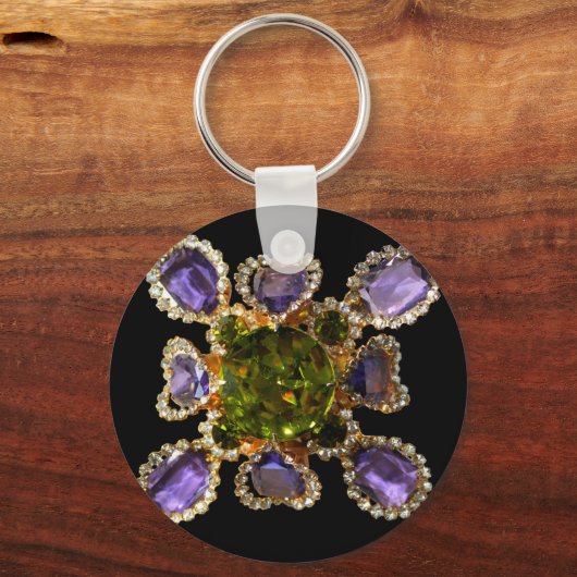 Paarse Amethyst Diamonds Sleutelhanger (Voorkant)