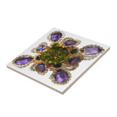 Paarse Amethyst Diamonds Tegeltje (Zijkant)