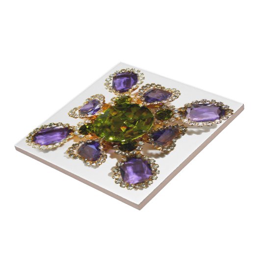 Paarse Amethyst Diamonds Tegeltje (Zijkant)