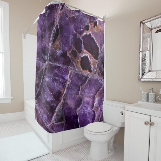 Paarse Amethyst Douchegordijn (In situ)