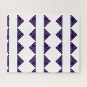 Paarse Amethyst-driehoek Gemstone Legpuzzel (Horizontaal)