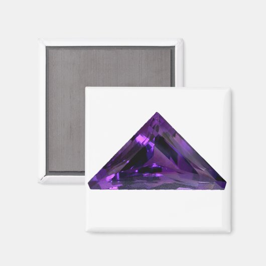 Paarse Amethyst-driehoek Gemstone Magneet (Voorkant / Achterkant)