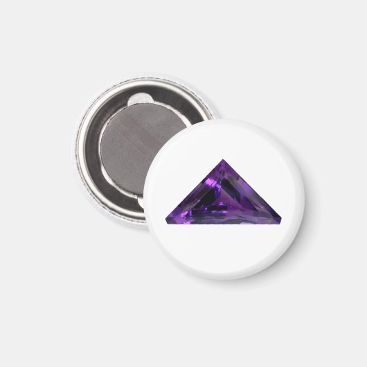Paarse Amethyst-driehoek Gemstone Magneet (Voorkant / Achterkant)