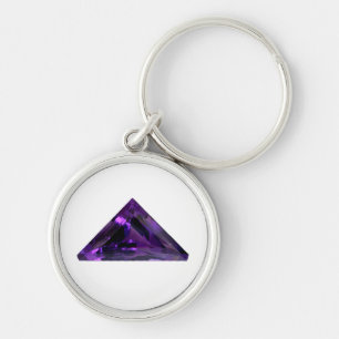 Paarse Amethyst-driehoek Gemstone Sleutelhanger