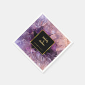 Paarse amethyst edelsteen bruid en bruidegom Huwel Servet (Hoek)