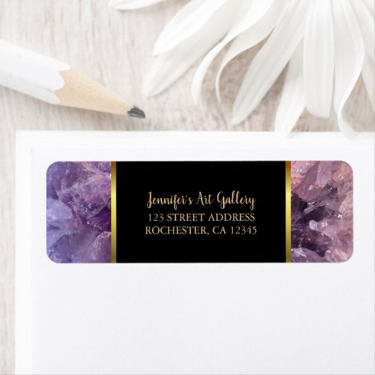 Paarse amethyst edelstenen professionele goudmaker etiket (Insitu)