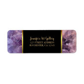 Paarse amethyst edelstenen professionele goudmaker etiket (Voorkant)