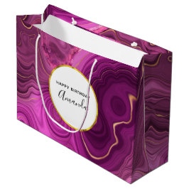Paarse Amethyst en Gold Abstract Agate Birthday Groot Cadeauzakje
