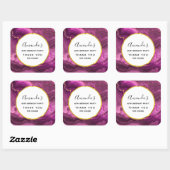 Paarse Amethyst en Gold Abstract Agate Birthday Vierkante Sticker (Vel)