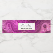 Paarse Amethyst en Gold Abstract Agate Birthday Waterfles Etiket (Enkel label)