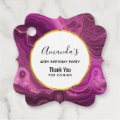 Paarse Amethyst en Gold Abstract Agate Hartelijk d Bedankjes Labels (Voorkant)