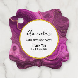 Paarse Amethyst en Gold Abstract Agate Hartelijk d Bedankjes Labels