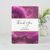 Paarse Amethyst en Gold Abstract Agate Hartelijk d Bedankkaart (Staand voorkant)