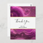 Paarse Amethyst en Gold Abstract Agate Hartelijk d Briefkaart (Voorkant / Achterkant)