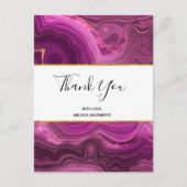 Paarse Amethyst en Gold Abstract Agate Hartelijk d Briefkaart (Voorkant)