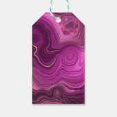 Paarse Amethyst en Gold Abstract Agate Hartelijk d Cadeaulabel (Achterkant)