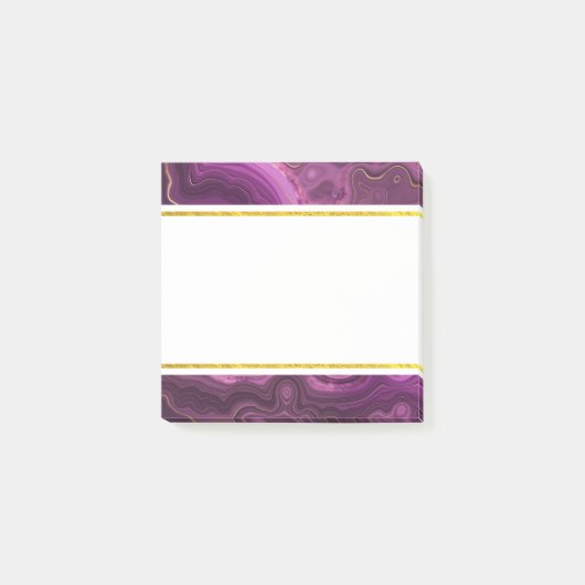 Paarse Amethyst en Gold Abstract Agate Post-it No. Post-it® Notes (Voorkant)
