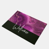 Paarse Amethyst en Gold Abstract Agate Welkom Deurmat (Schuin)