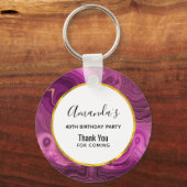 Paarse Amethyst en Gold Agate Birthday Dank je Sleutelhanger (Voorkant)