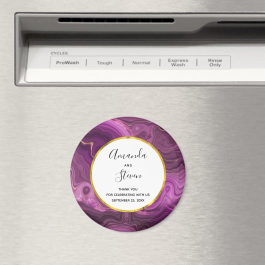 Paarse Amethyst en Gold Agate Weddenschap Hartelij Magneet (Insitu (Vaatwasser))