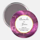 Paarse Amethyst en Gold Agate Weddenschap Hartelij Magneet (Voorkant / Achterkant)